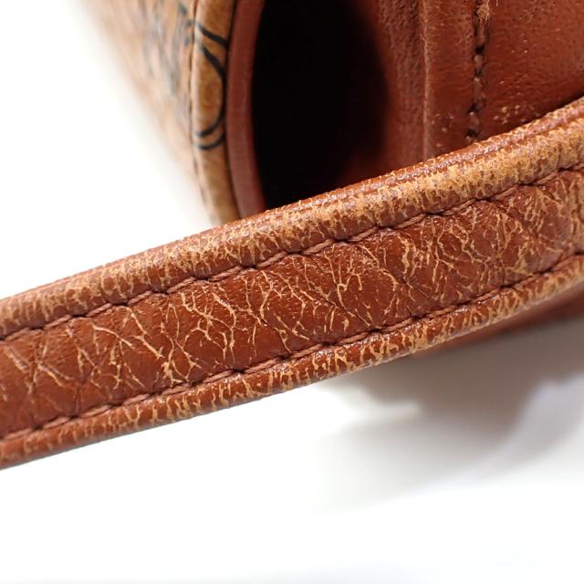 MCM ショルダーバッグ ヴィセトス 本革 茶 美品 レディース 斜め掛け 社外ベルト付】エムシーエム MCM ミニボストン ハンドバッグ