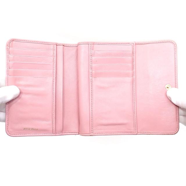 MIU MIU ナッパレザー　二つ折り財布 ミュウミュウ MIUMIU 財布 レディース ナッパレザー 二つ折り財布 財布