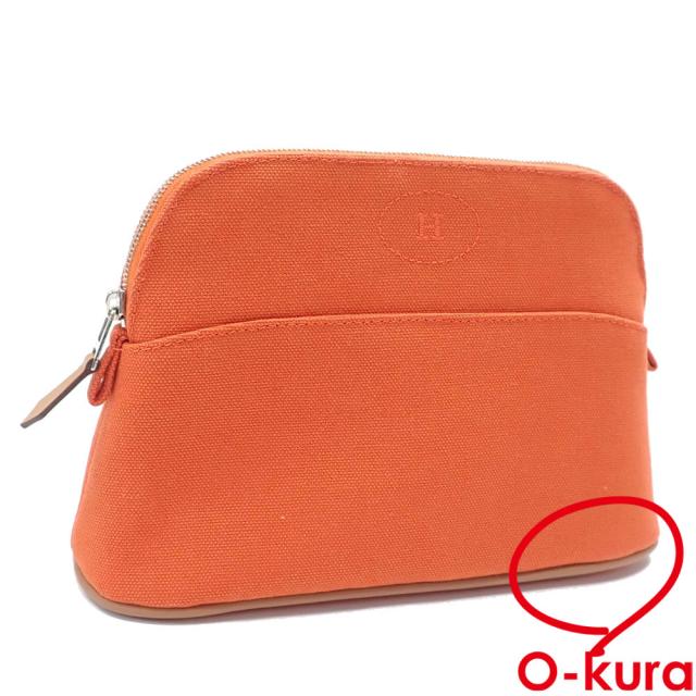 中古 エルメス ボリード ポーチ ミニ レディース オランジュ・フー  