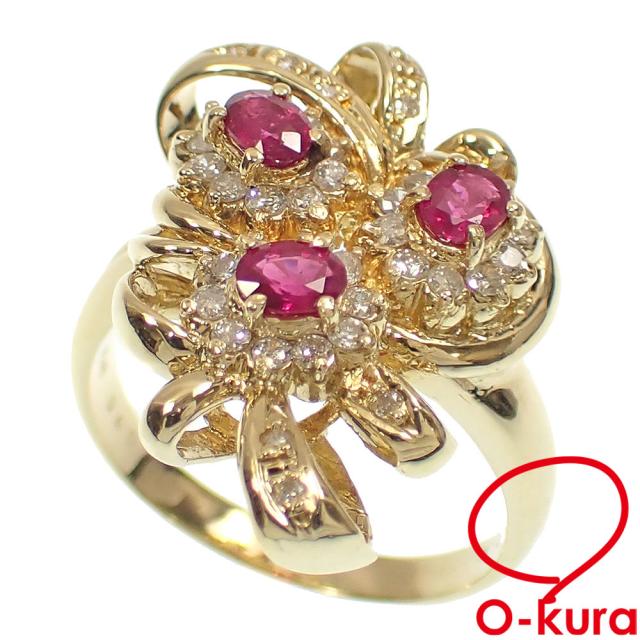 18金ルビーダイヤリング ルビー＆ダイヤリング ビズー公式】ルビー