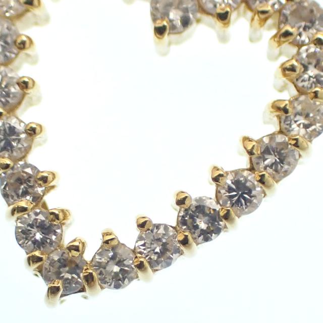 中古 K18YG ダイヤモンド付きハートネックレス 中古 ダイヤモンド ハートモチーフ ネックレス レディース K18YG 0.41