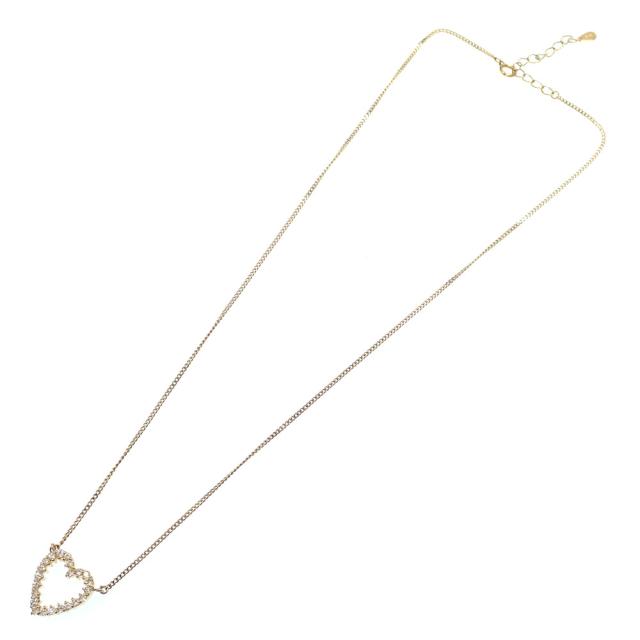 中古 K18YG ダイヤモンド付きハートネックレス 中古 ダイヤモンド ハートモチーフ ネックレス レディース K18YG 0.41