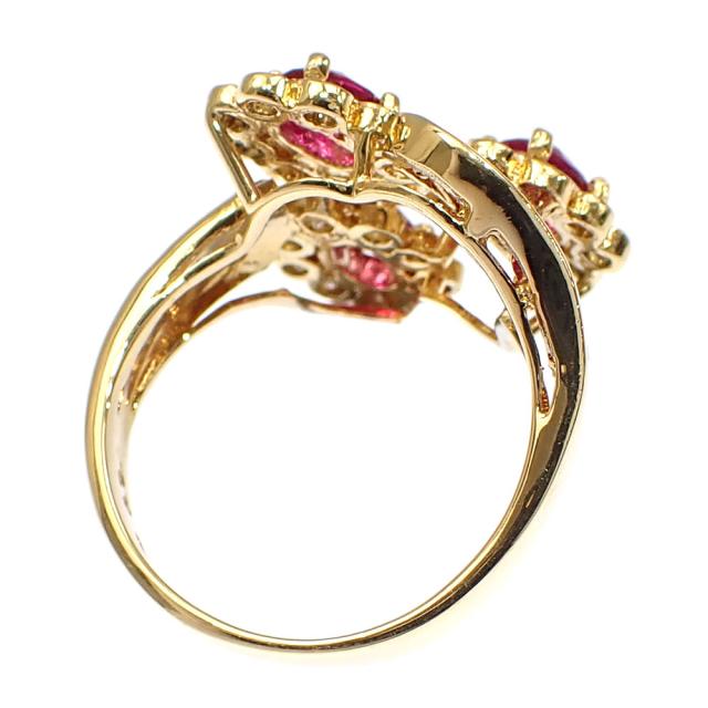 k18ルビー とダイヤモンド ？リング ゴールド　13号 ゴールド ルビー ダイヤリング13号 18金 ルビー＆ダイヤ リング #13