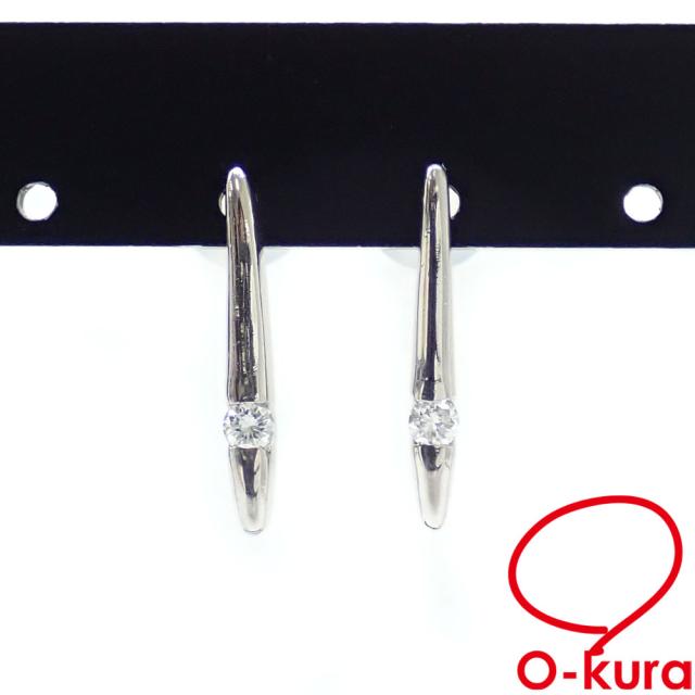中古 ジュエリーマキ ダイヤモンド ピアス レディース Pt850 0.05ct  