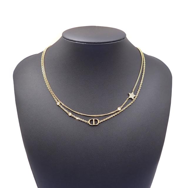 中古 クリスチャンディオール Petit CD ダブル ネックレス レディース