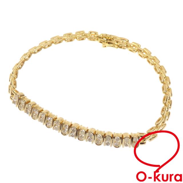 K18イエローゴールドダイヤモンドブレスレット - ブレスレット