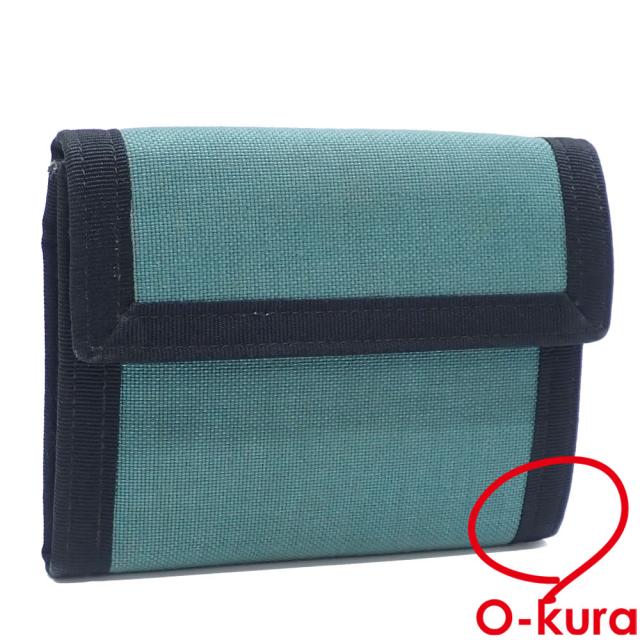 中古 メゾンマルジェラ 三つ折り 財布 コーデュラ ウォレット メンズ グリーン ブラック コーデュラナイロン