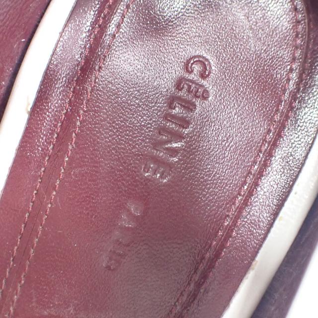 中古 セリーヌ パンプス レディース レザー ホワイト ボルドー 白 23.0cm 36 ハイヒール ポインテッドトゥ フィービー 古着 アパレル