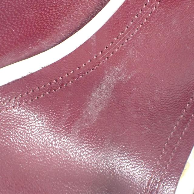 中古 セリーヌ パンプス レディース レザー ホワイト ボルドー 白 23.0cm 36 ハイヒール ポインテッドトゥ フィービー 古着 アパレル