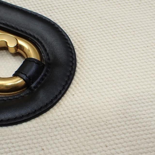 中古 セリーヌ トリオンフ トートバッグ レディース アイボリー ブラック コットン レザー ショルダー 肩掛 中古 セリーヌ トリオンフ トートバッグ レディース アイボリー