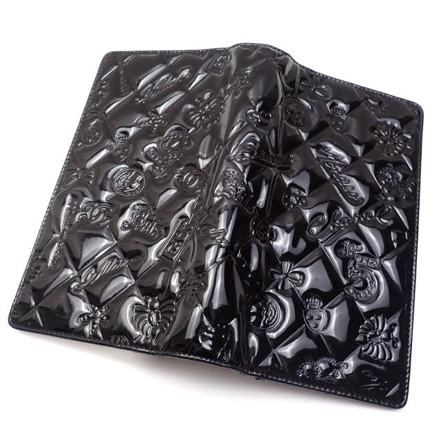 中古 シャネル 二つ折り 長財布 アイコンライン レディース ブラック パテントレザー 中古 シャネル 二つ折り 長財布 アイコンライン レディース ブラック