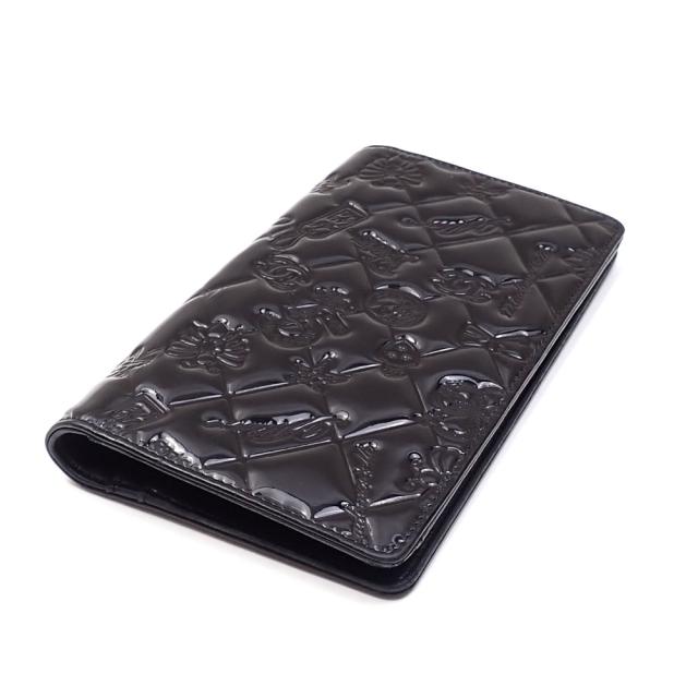 中古 シャネル 二つ折り 長財布 アイコンライン レディース ブラック