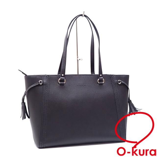 中古 コールハーン トートバッグ GRAND.OS ドローストリング レディース ブラック 黒 レザー #U03896 ショルダー 肩掛け