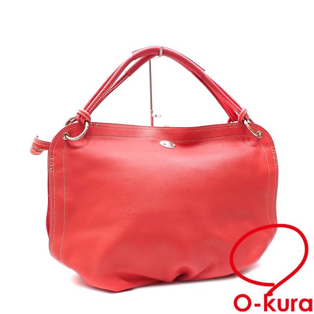 中古 セリーヌ トートバッグ レディース レッド 赤 レザー