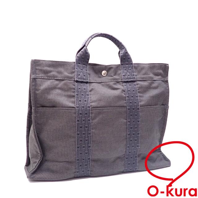 【中古】エルメス HERMES エールライン トートMM 中古 エルメス エールライン トート MM トートバッグ グレー