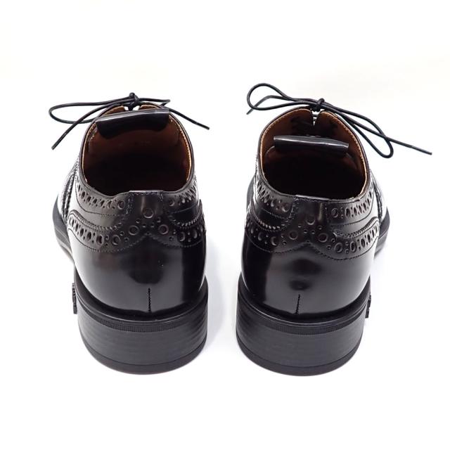 中古 ミュウミュウ × チャーチ オックスフォード ブローグシューズ レディース レザー ブラック 24.5cm 37 1/2 革靴 レースアップシューズ パンチング 古着 アパレル