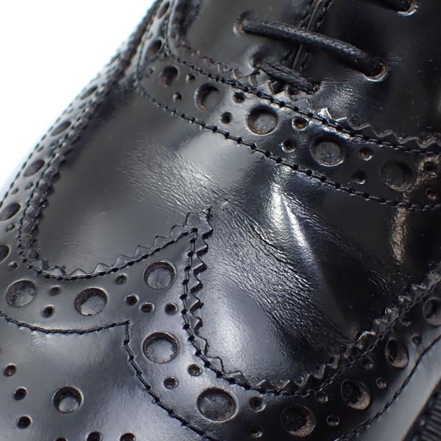 中古 ミュウミュウ × チャーチ オックスフォード ブローグシューズ レディース レザー ブラック 24.5cm 37 1/2 革靴 レースアップシューズ パンチング 古着 アパレル