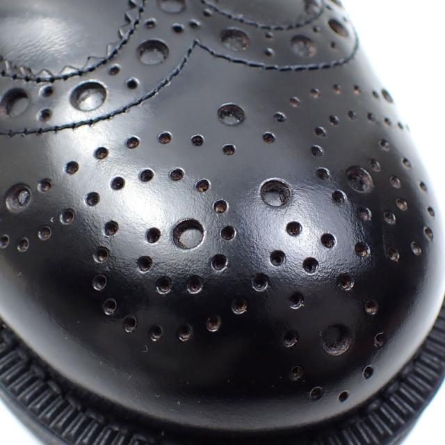 中古 ミュウミュウ × チャーチ オックスフォード ブローグシューズ レディース レザー ブラック 24.5cm 37 1/2 革靴 レースアップシューズ パンチング 古着 アパレル