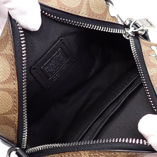 中古 コーチ × ピーナッツ ショルダーバッグ ミニ セレナ クロスボディ レディース カーキ シグネチャーキャンバス レザー C4590 斜め掛け 中古 コーチ × ピーナッツ ショルダーバッグ ミニ セレナ クロスボディ