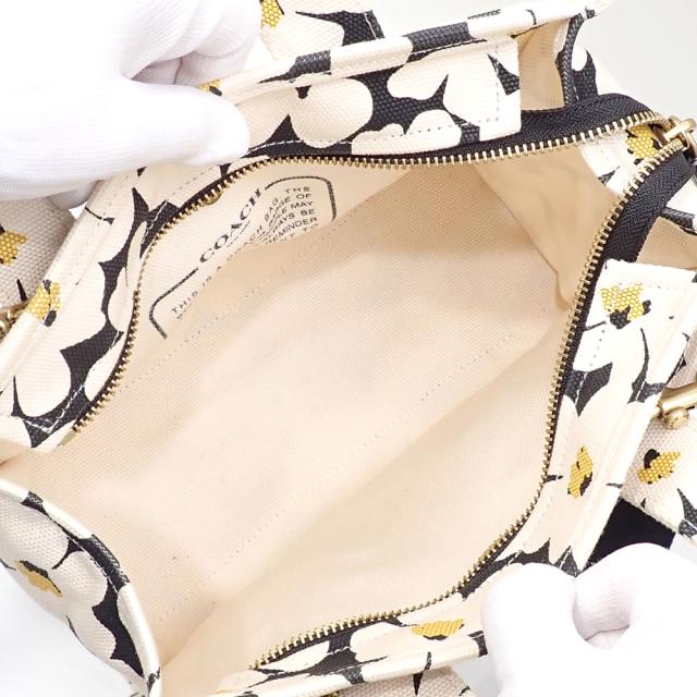 中古 コーチ トートバッグ カーゴ トート 26・フローラル プリント