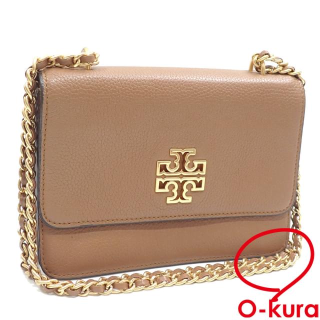 中古 トリーバーチ チェーンショルダーバッグ レディース ブラウン 茶色 レザー 革 肩掛け 斜め掛