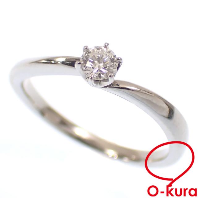 中古 4℃ ダイヤモンド リング レディース Pt950 12号 0.159ct 3.5g プラチナ 指輪 ヨンドシー 一粒ダイヤ