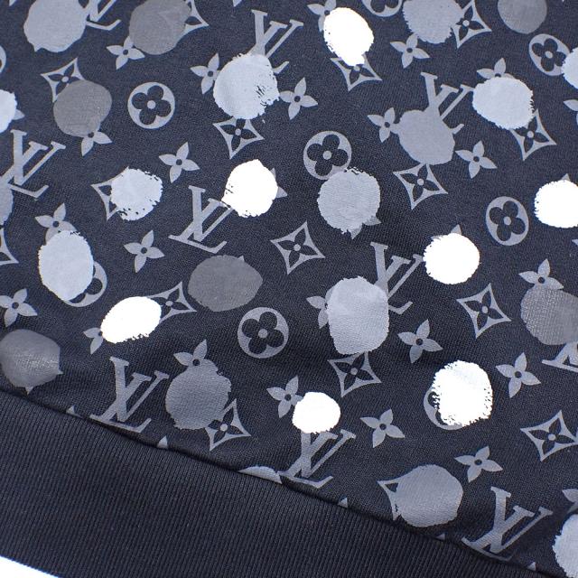 中古 ルイ・ヴィトン トレーナー LV×YK ペインティッドドット クルーネック メンズ ブラック グレー Lサイズ 綿 草間彌生 水玉 RM231H 古着 アパレル トップス_3