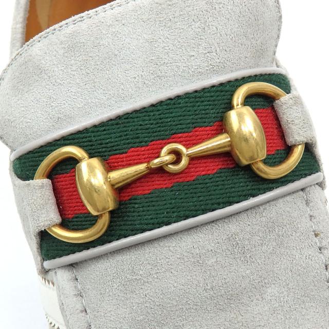 中古 グッチ × アディダス ホースビット ローファー メンズ スエード