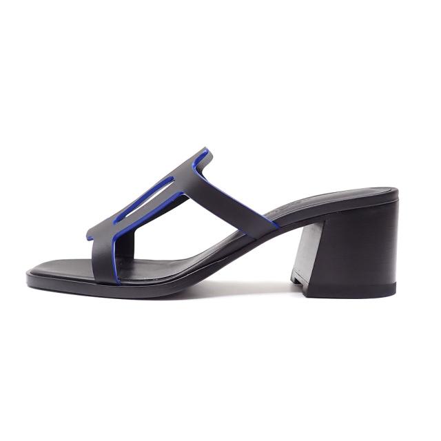 中古 エルメス イジー サンダル レディース ブラック 23.0cm 36 レザー 古着 アパレル