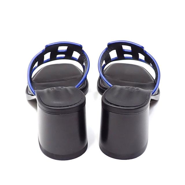 中古 エルメス イジー サンダル レディース ブラック 23.0cm 36 レザー 古着 アパレル