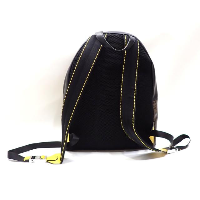 中古 フェンディ リュックサック ズッカ メンズ ブラウン イエロー PVC