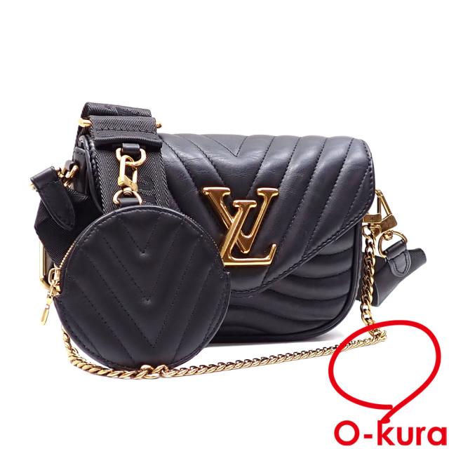 中古 ルイ・ヴィトン ショルダーバッグ ニューウェーブ ミュルティ・ポシェット レディース M56461 ノワール 肩掛け 斜め掛け チェーンショルダー