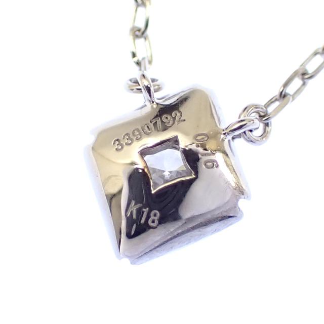 中古 ダイヤモンド ネックレス レディース K18WG 0.16ct 2.0g 750 18金