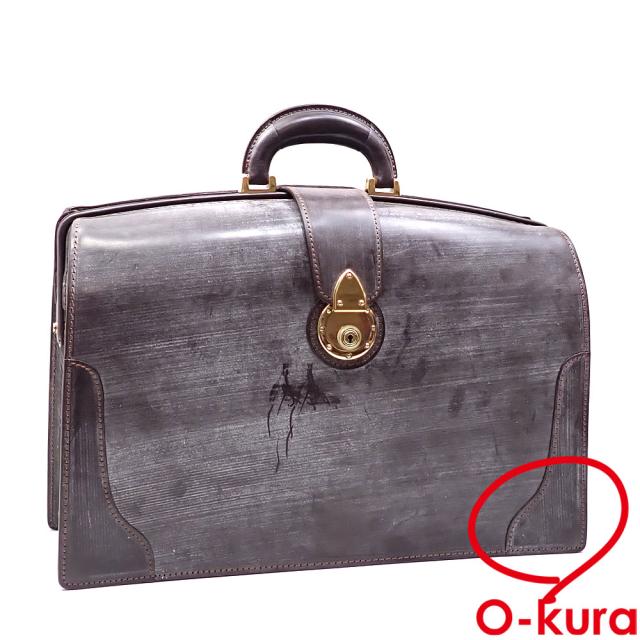 中古 大峽製鞄 ハンドバッグ ダレスバッグ メンズ ダークブラウン系