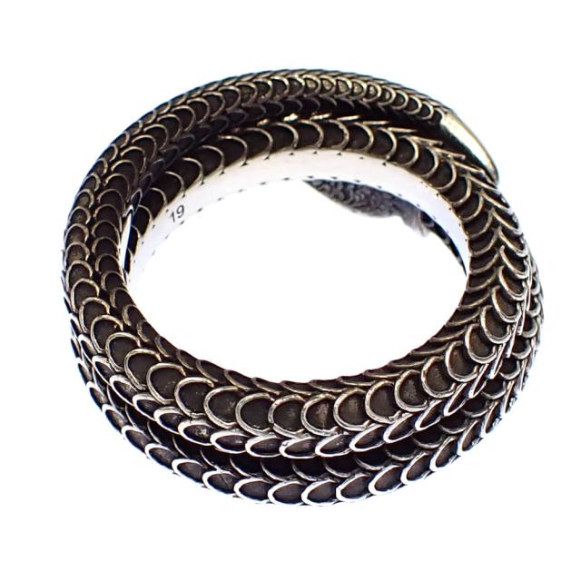 中古 グッチ ガーデン スネーク リング メンズ SV925 18号 #19 15.9g