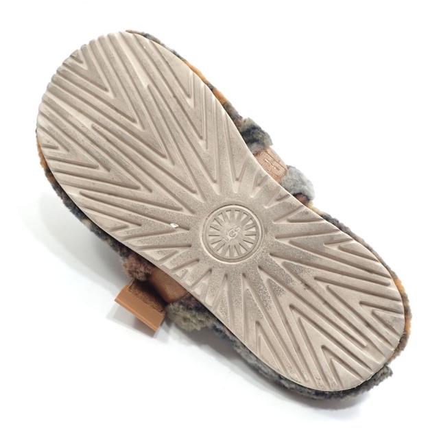 中古 アグ サンダル フラッフ イット カリ トポ レディース 合成繊維 ゴム ブラウン系 24.0cm 1134110 スリッパスタイル 古着 アパレル