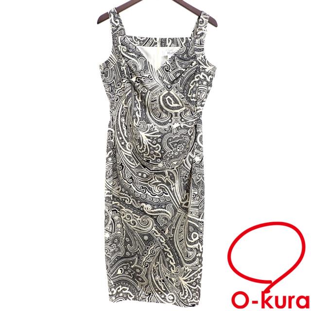 中古 マックスマーラ ワンピース レディース 綿ほか ブラック ホワイト サイズ40 ペイズリー柄 ノースリーブ リゾート 古着 アパレル