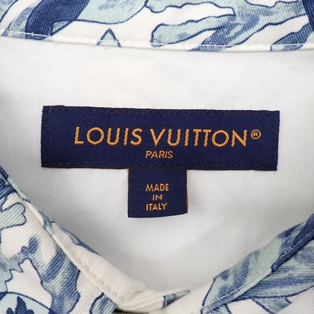 中古 ルイ・ヴィトン グラフィックジャケット メンズ コットン ブルー系マルチカラー Sサイズ LV ロゴ プリンテッド オーバーシャツ RM232M 26 HPB25W 古着 アパレル アウター_2
