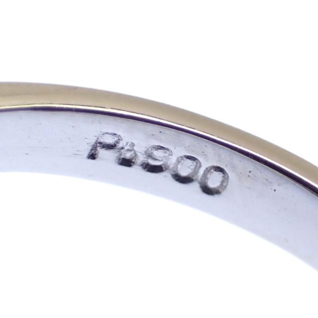 中古 パール ダイヤモンド リング レディース Pt900 12号 0.10ct 約11ｍｍ 6.8g 指輪