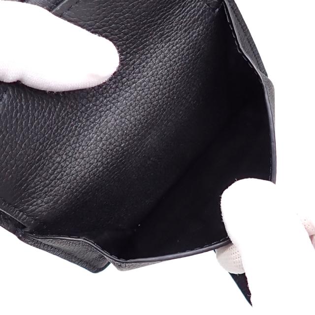 中古 ルイ・ヴィトン 二つ折り 財布 ロウキーライン ポルトフォイユ・ロウキー・コンパクト レディース M12408 ノワール カーフレザー_4