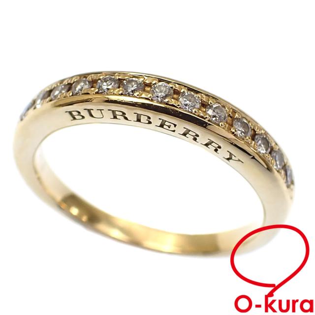中古 バーバリー ダイヤモンド リング レディース K18YG 11号 0.18ct 4.0g 指輪 750 18金