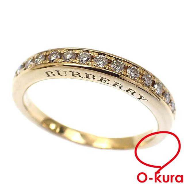 中古 バーバリー ダイヤモンド リング レディース K18YG 10.5号 0.18ct 4.0g 指輪 750 18金