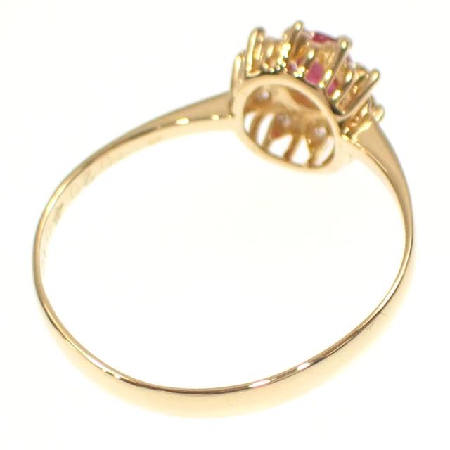 中古 ルビー ダイヤモンド リング レディース K18YG 11.5号 0.10ct/0.20ct 1.2g 18金 750 イエローゴールド_5