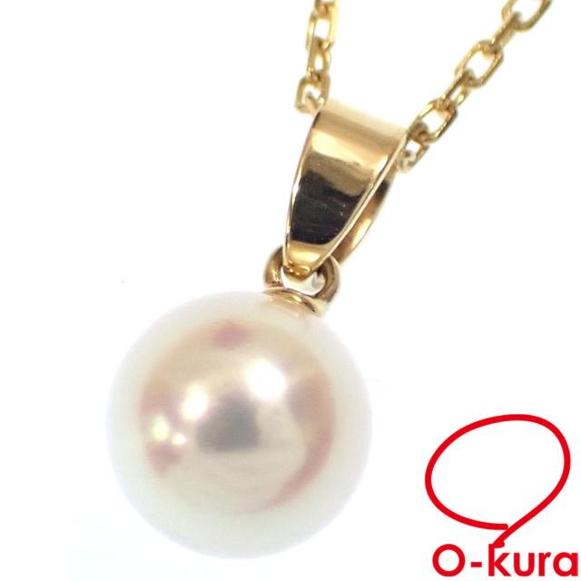 中古 ミキモト パール ネックレス レディース K18YG 7.0mm 2.5g 18金 750 イエローゴールド