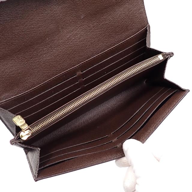中古 ルイ・ヴィトン ラウンドファスナー 長財布 ダミエエベヌ ポルトフォイユ・サラ レディース N63209_3