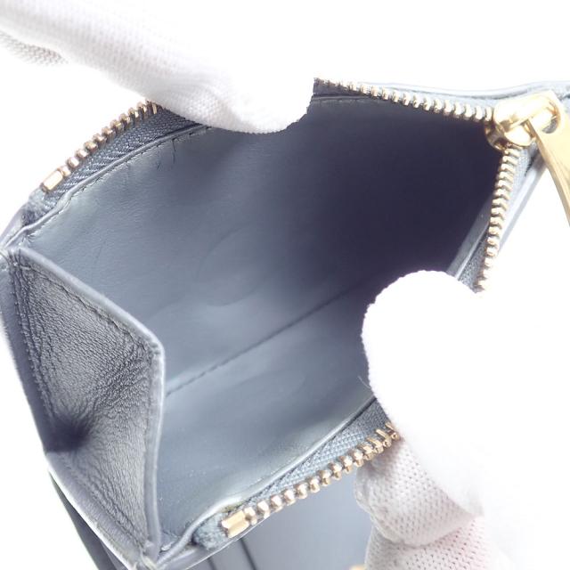 中古 ボッテガ ヴェネタ 二つ折り 財布 マキシイントレチャート レディース グレー ラムレザー 742698_9
