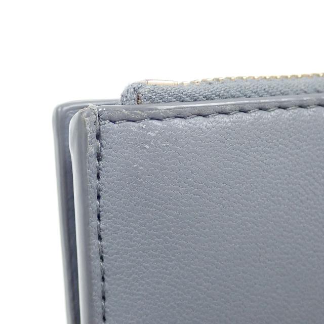 中古 ボッテガ ヴェネタ 二つ折り 財布 マキシイントレチャート レディース グレー ラムレザー 742698_4