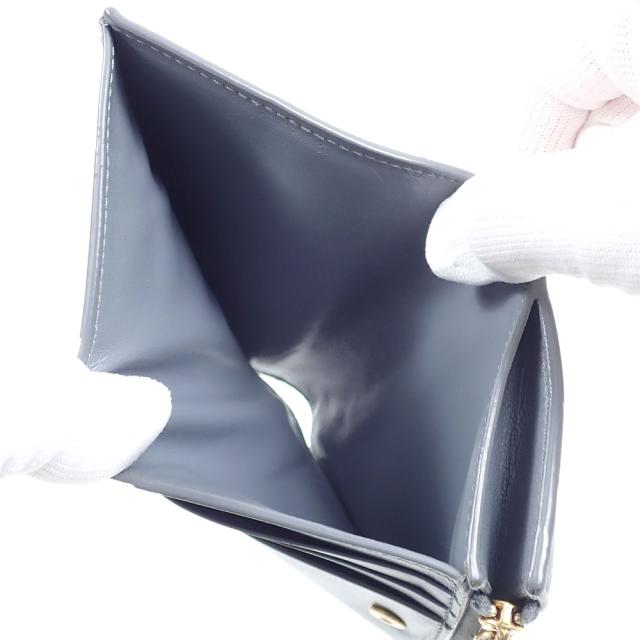 中古 ボッテガ ヴェネタ 二つ折り 財布 マキシイントレチャート レディース グレー ラムレザー 742698_8