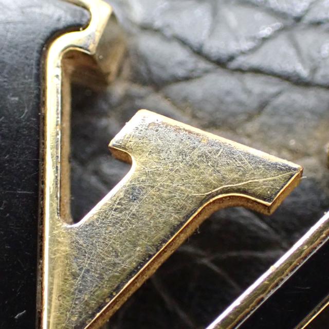 中古 ルイ・ヴィトン 二つ折り 長財布 カプシーヌ LV ヴェルティカル ウォレット レディース M81330 ノワール トリヨンレザー イニシャル入_8