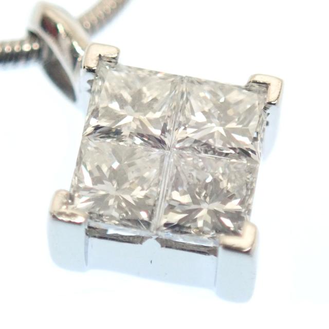 中古 ダイヤモンド ネックレス レディース Pt850 Pt900 0.50ct 7.7g アジャスター付き_1